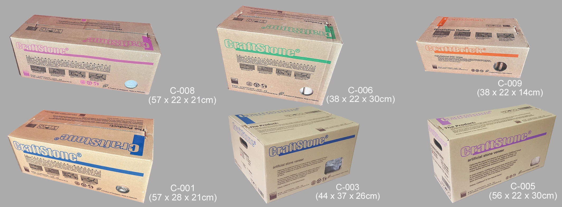 CraftStone Packing Boxes